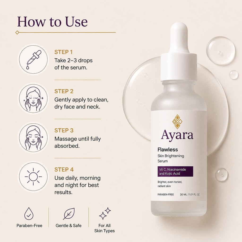 Ayara Flawless Face Serum | 5% Niacinamide with Kojic Acid | 30 ml